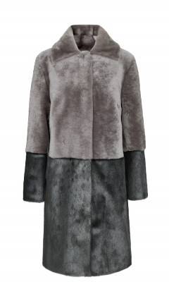 Nuuk, Shearling Coat w. Seal, Grey