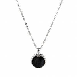 Necklace w- Sealskin - Silver/Black