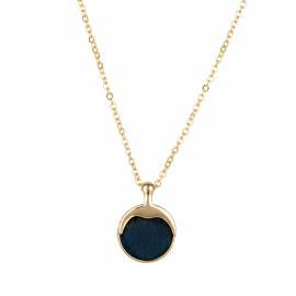 Necklace w- Sealskin - Gold/Navy