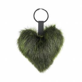 Heart Keyring, Green Sealskin